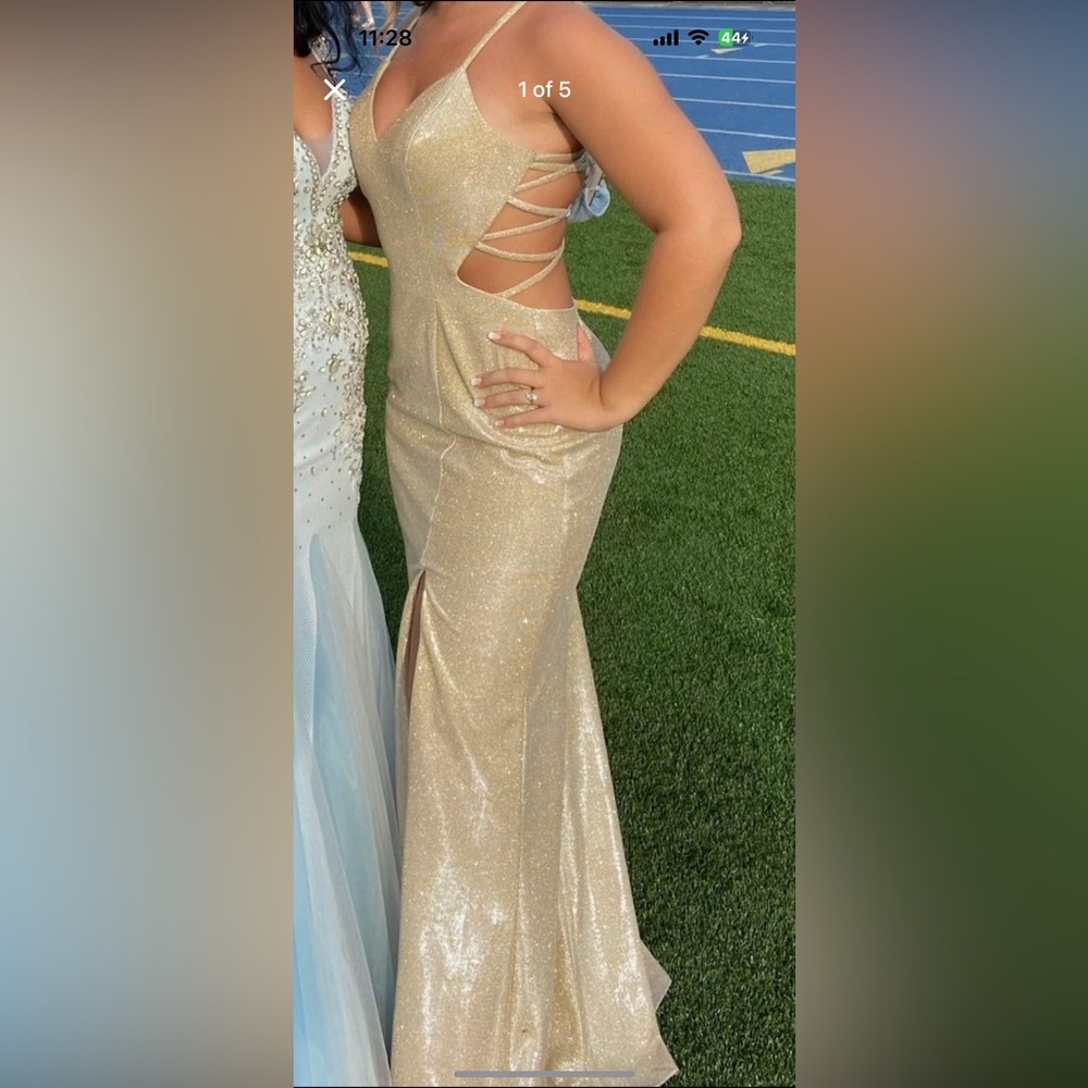 Gold sparkle prom dress
